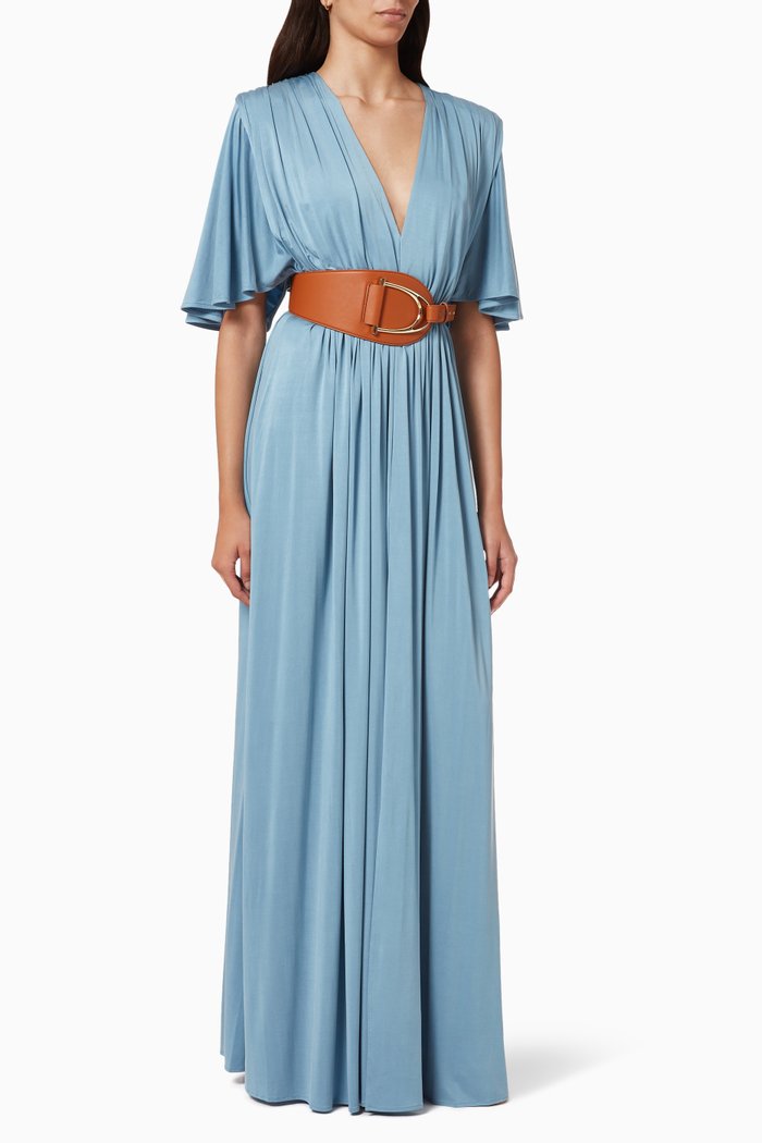 

Maxi Dress in Cupro Jersey, Blue