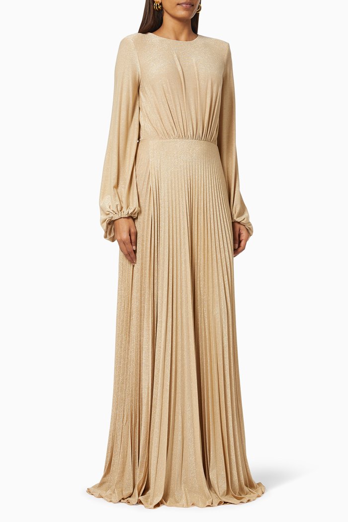 

Maxi Dress in Lamé Jersey, Brown