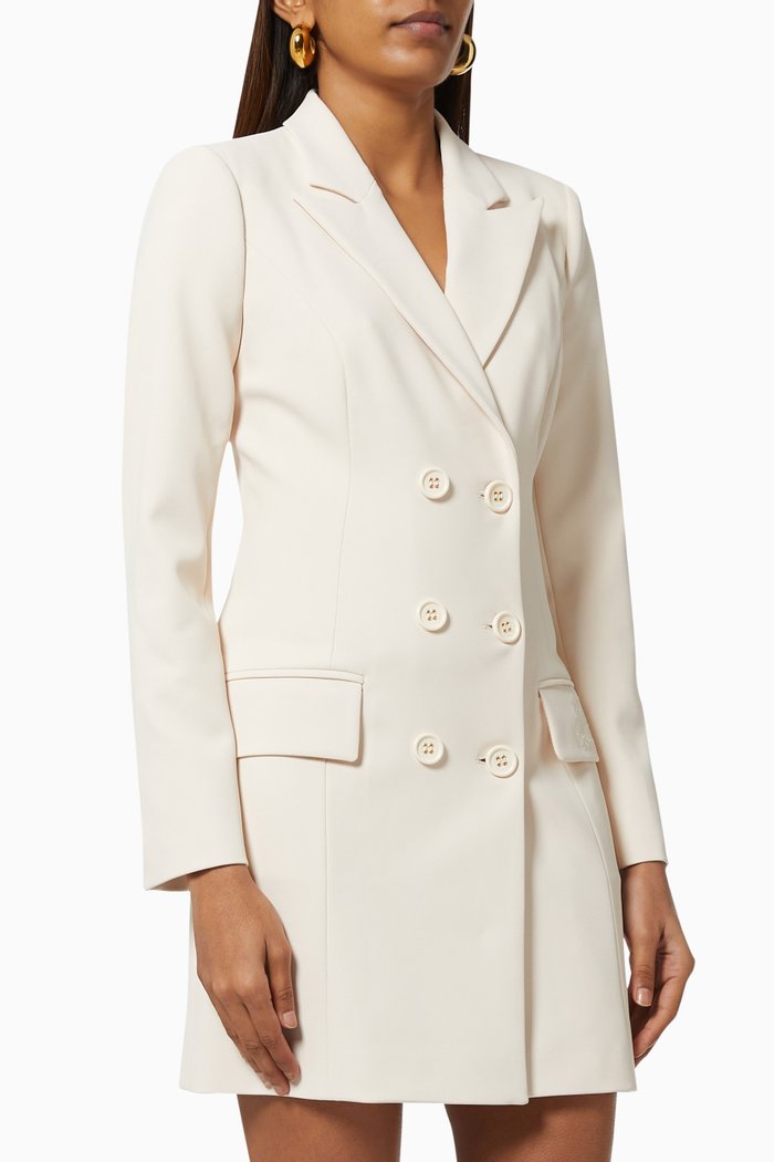

Coat of Arms Coat Dress in Crêpe, White