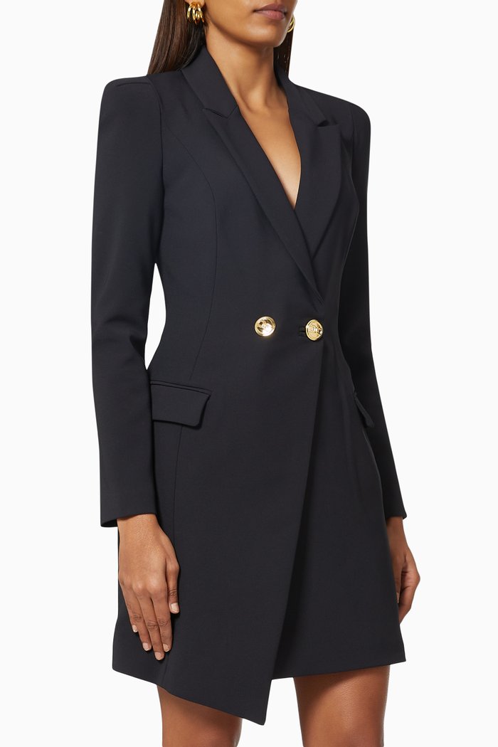 

Coat Dress in Crêpe, Black
