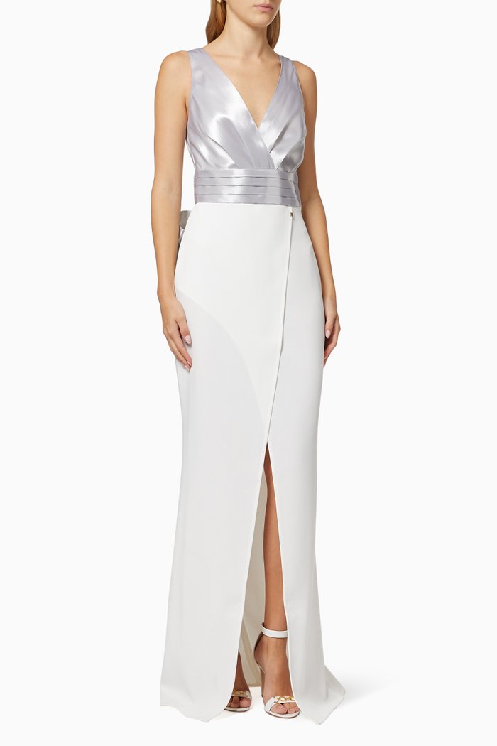 

Tulip Gown in Satin & Crêpe, Multicolour