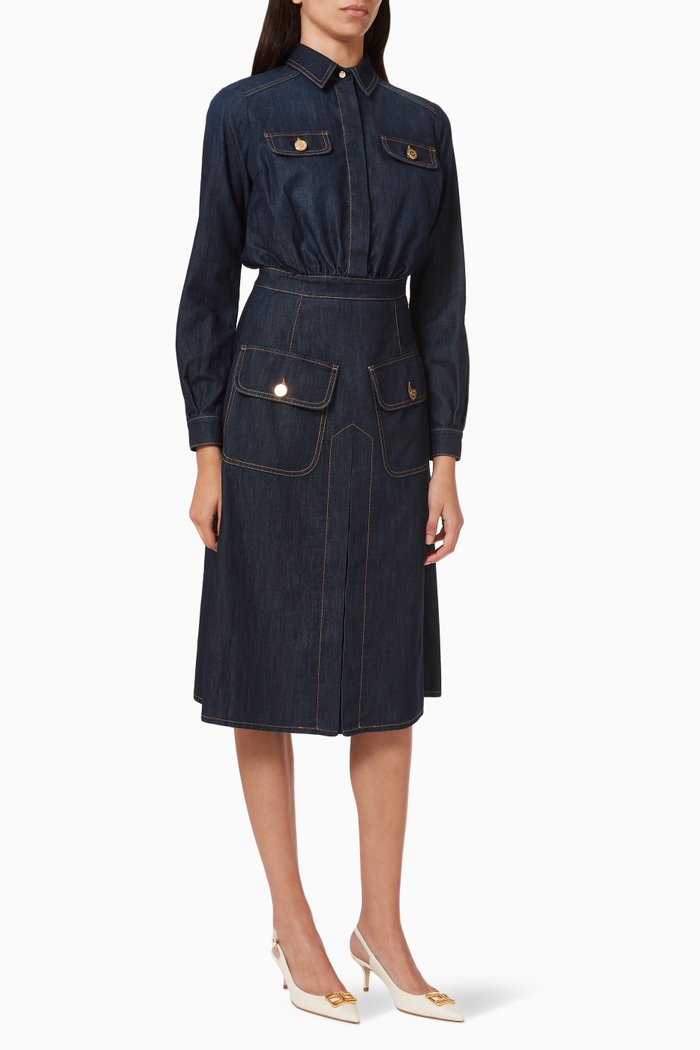 

Shirt Dress in Denim, Blue
