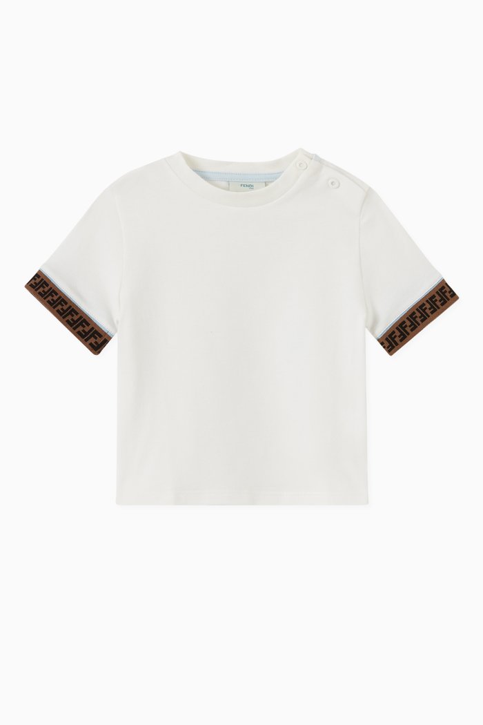 Logo Tape T-Shirt in Cotton Jersey, White