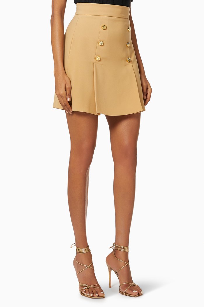

Mini Skirt in Crêpe, Brown