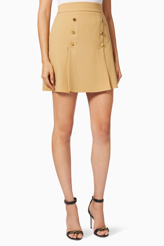 Mini Skirt in Crêpe, Brown