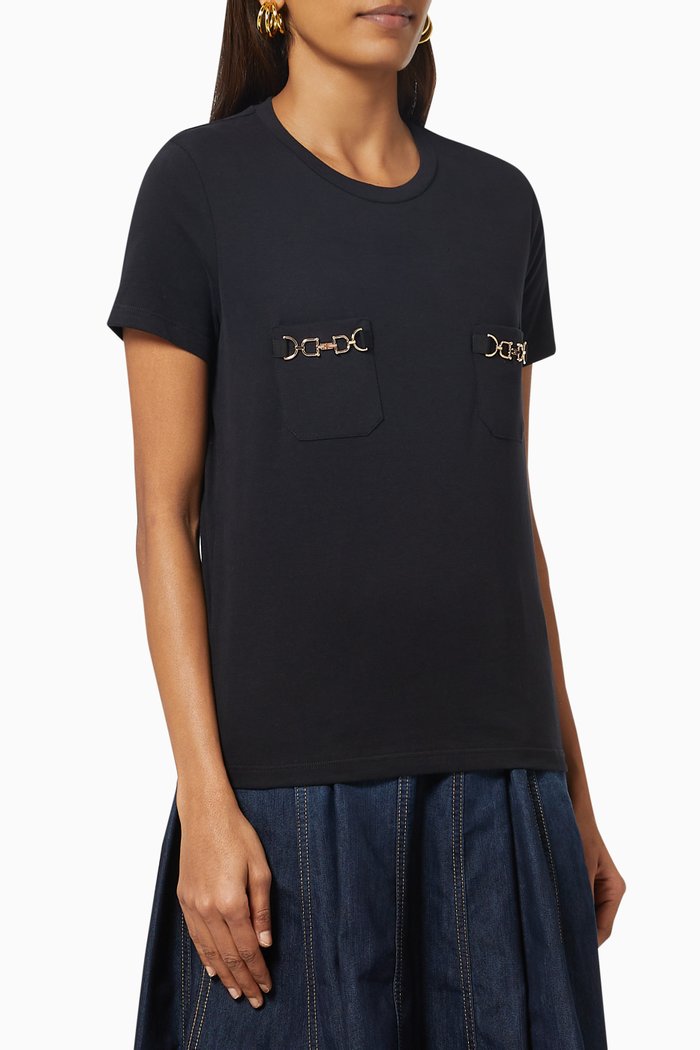 

T-shirt with Horse Bits in Cotton, Black