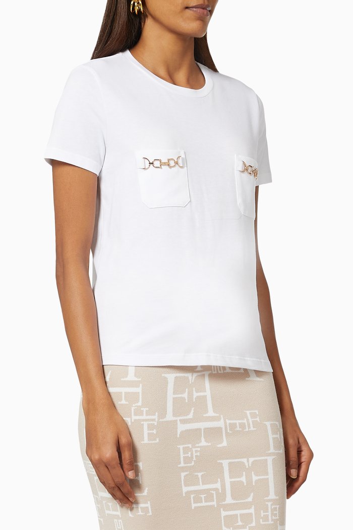 

T-shirt with Horse Bits in Cotton, White