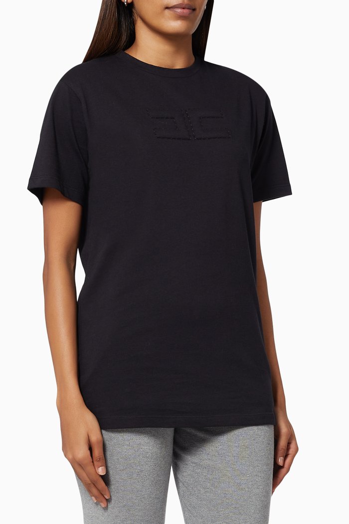 

T-shirt with 3D Logo in Cotton, Black