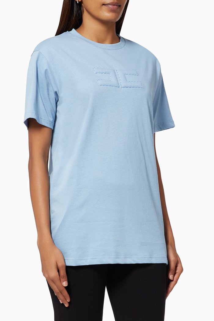 

T-shirt with 3D Logo in Cotton, Blue