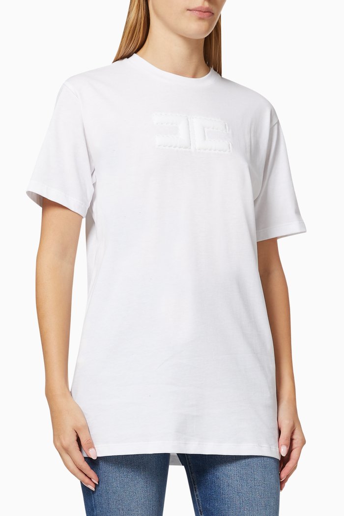 

T-shirt with 3D Logo in Cotton, White