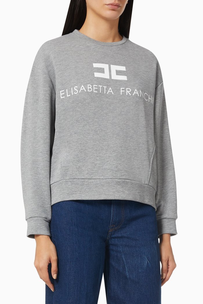 

Logo Sweatshirt in Cotton Terry, Grey
