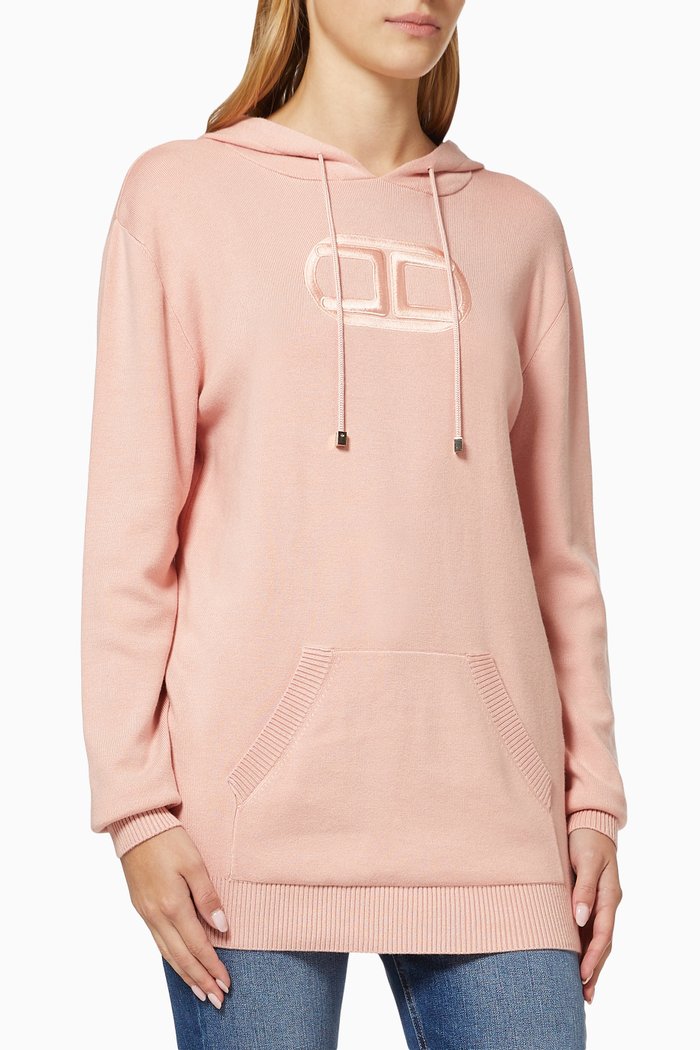 

Hoodie in Viscose Knit, Pink