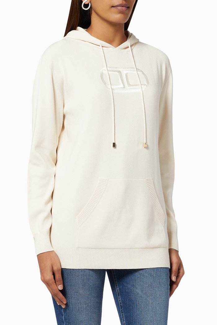 

Hoodie in Viscose Knit, White