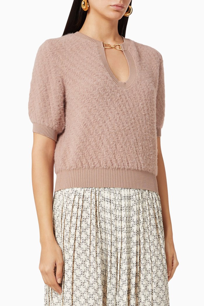 

Top with Horse Stirrup in Knit, Pink