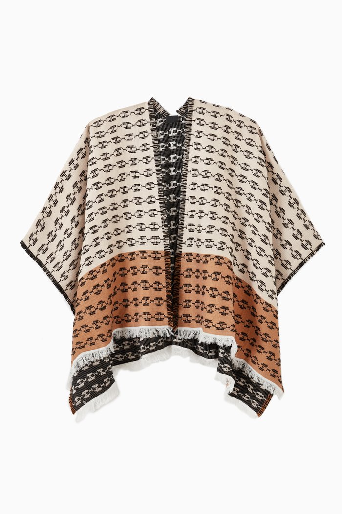 

Cape in Horse Bit Chain Jacquard, Brown