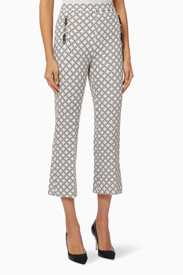 

Cropped Pants in Micro Padlock Crêpe, Multicolour