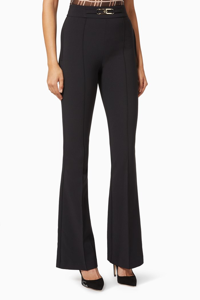 

Bell-bottom Pants in Crêpe, Black