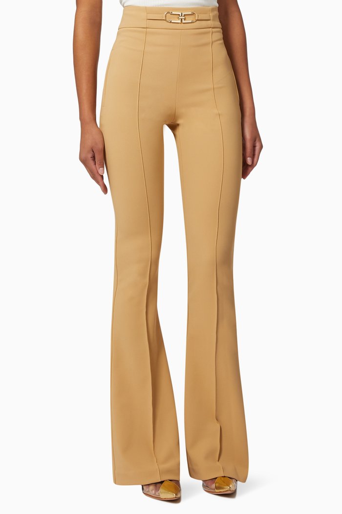 

Bell-bottom Pants in Crêpe, Brown