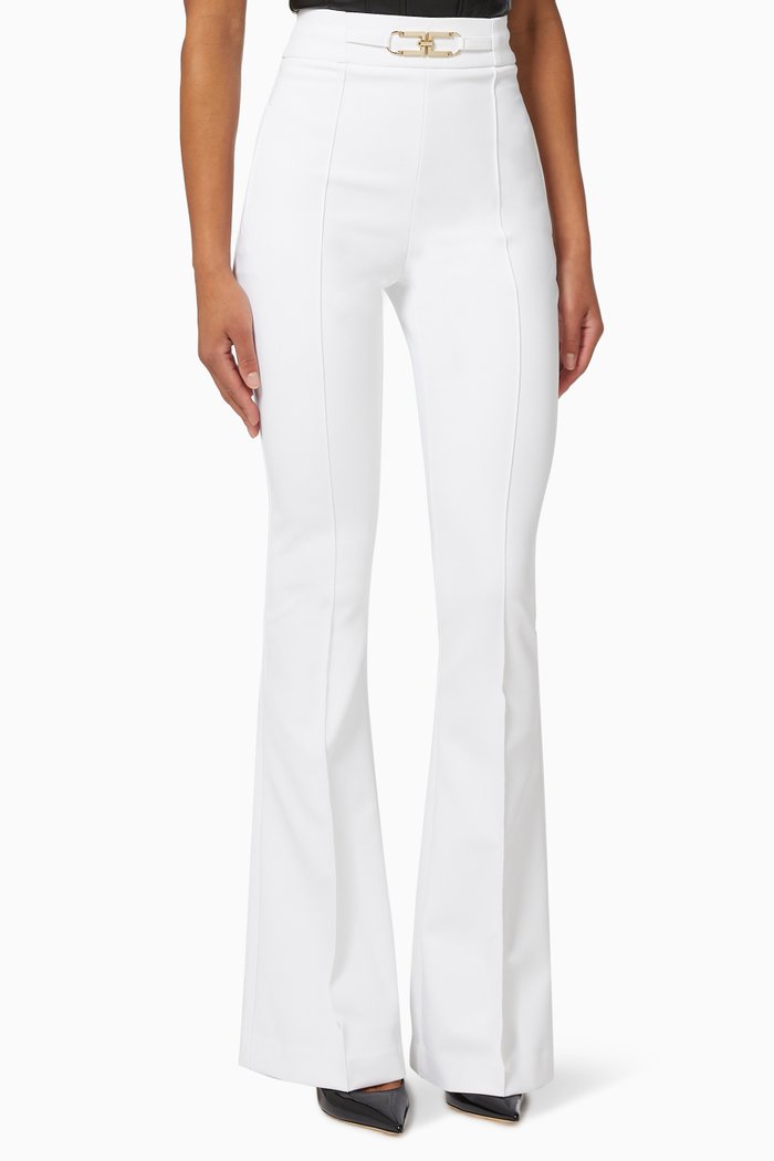 

Bell-bottom Pants in Crêpe, White