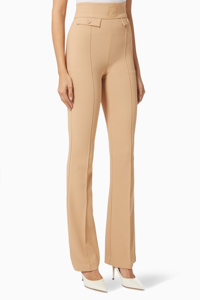 

Coat of Arms High-waisted Pants in Crêpe, Brown