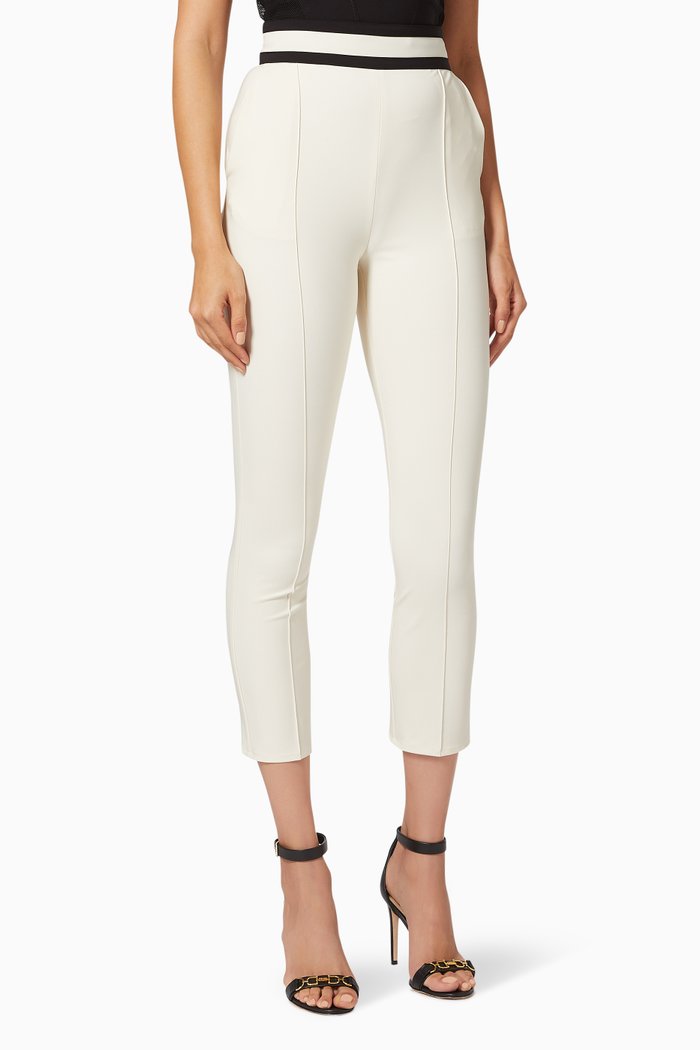 

Cigarette Pants in Textured Fabric, Multicolour
