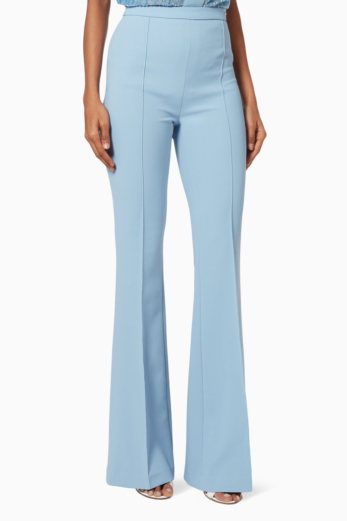 

Bell-bottom Pants in Crêpe, Blue