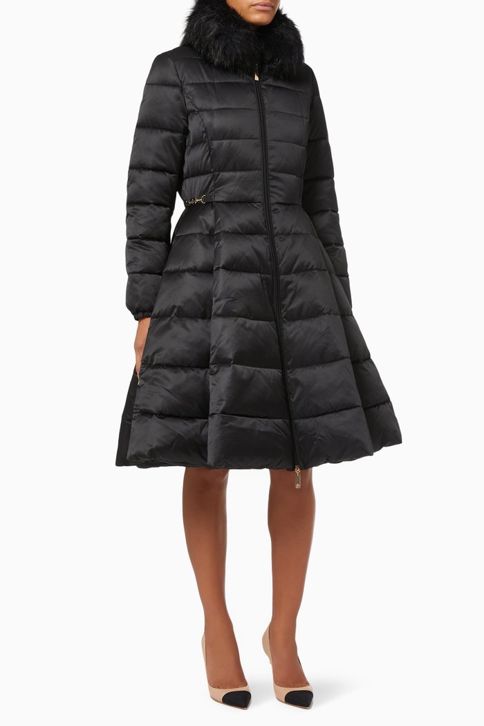 

Quilted Circle Jacket in Nylon, Black