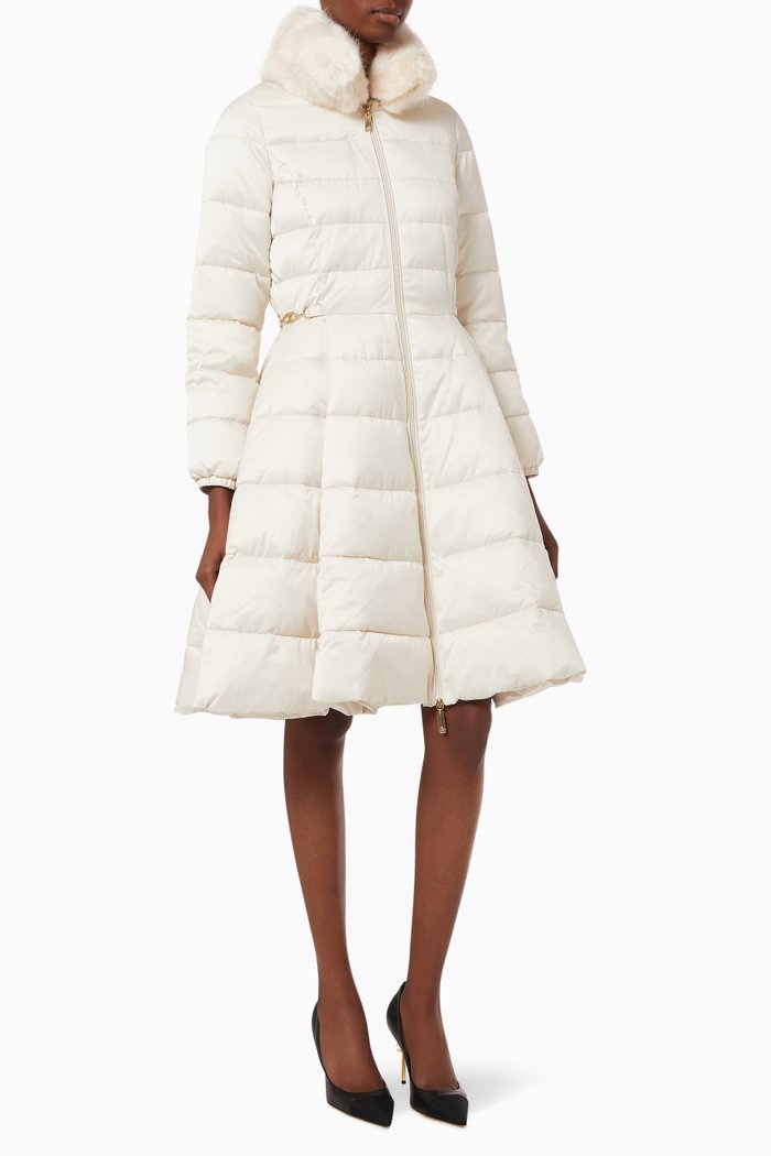 

Quilted Circle Jacket in Nylon, White