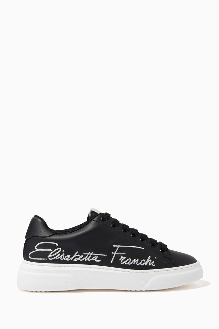 

Signature Sneakers in Leather, Black