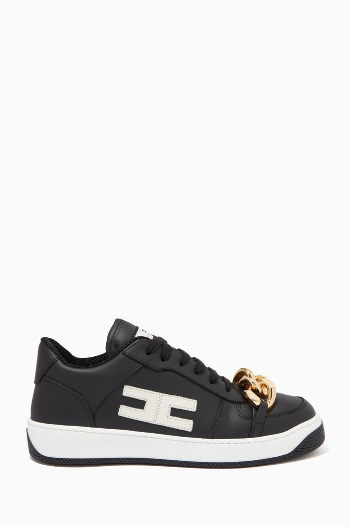 

Logo Sneakers in Leather, Black