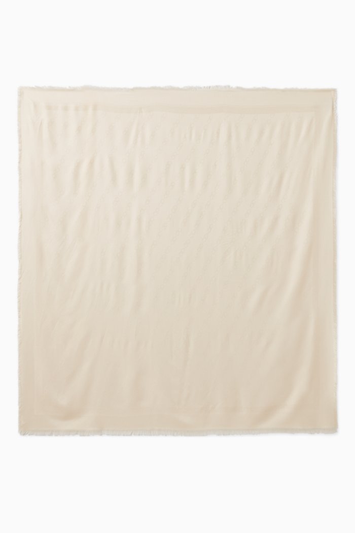 

Scarf in Horse Bit Chain Jacquard, White
