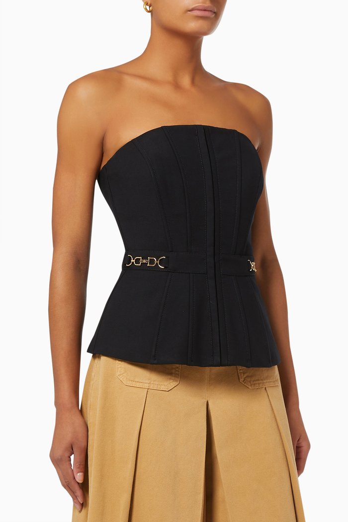 

Bustier Top in Viscose Blend, Black