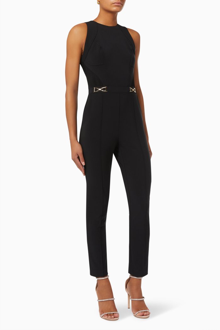 

Skinny Jumpsuit in Bi-elastic Fabric, Black