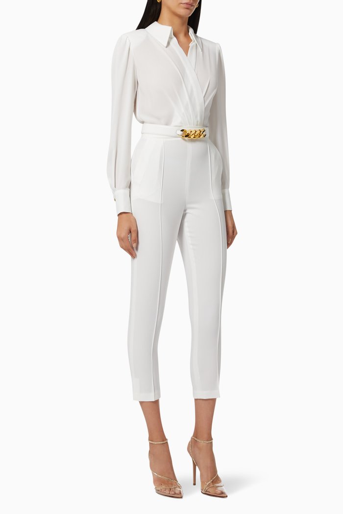 

Divisible Jumpsuit in Georgette & Crêpe, White