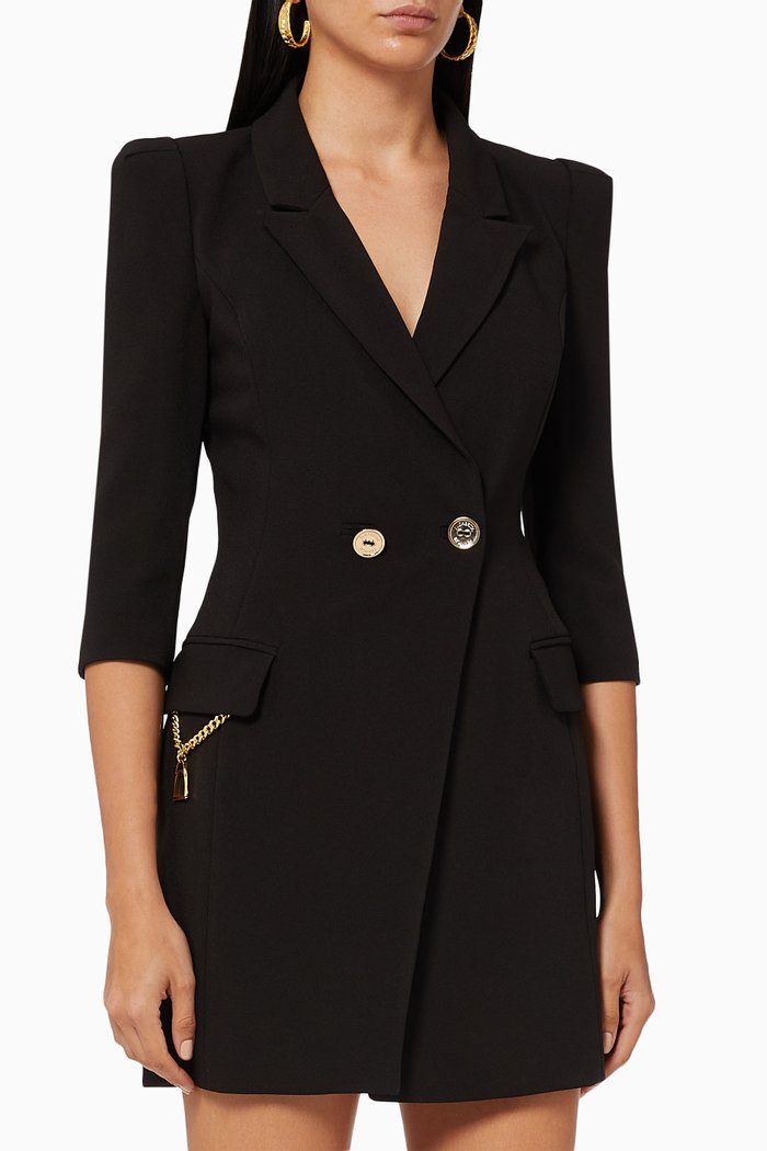 

Jacket Dress in Crêpe, Black