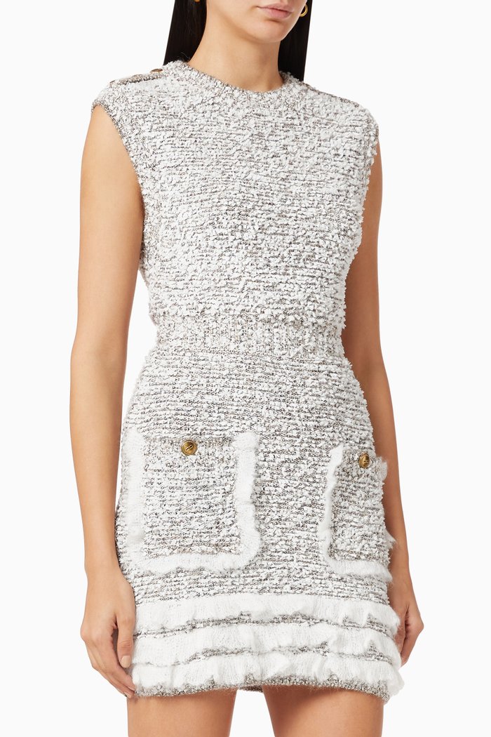 Mini Dress in Tweed, White