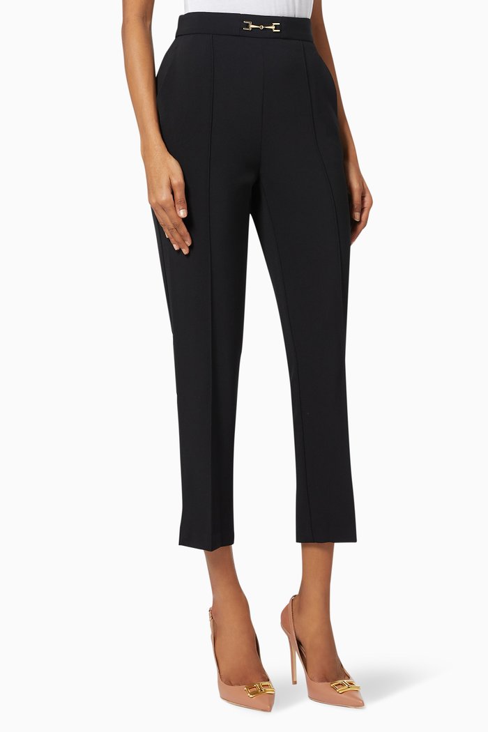 

Cigarette Pants in Crêpe, Black