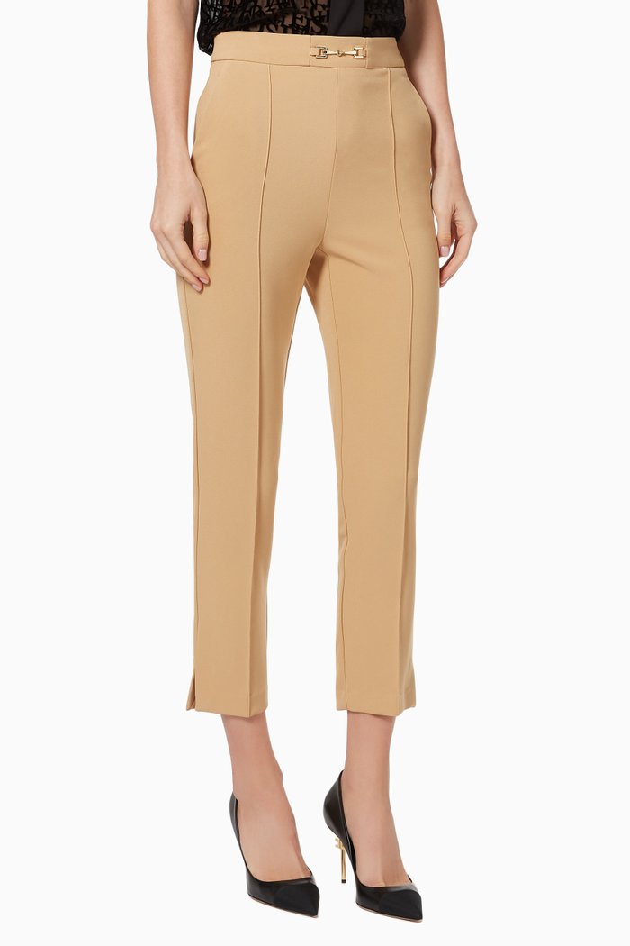 

Cigarette Pants in Crêpe, Brown