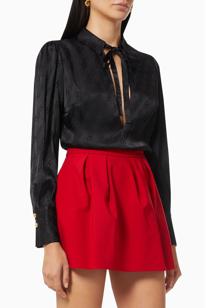 

Shirt Bodysuit in Horse Bit Chain Jacquard, Black