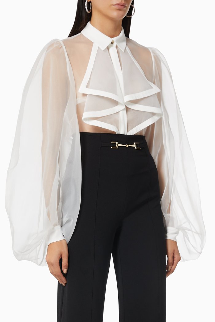 

Blouse Bodysuit in Organza, White