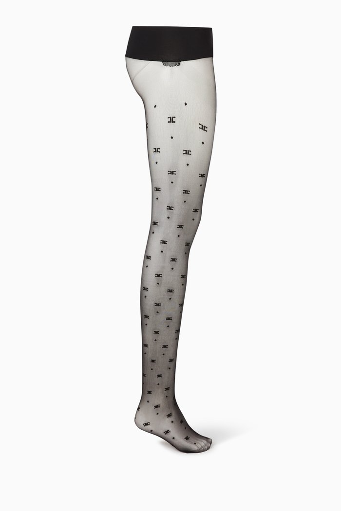 

Logo & Polka Dot Tights, Black