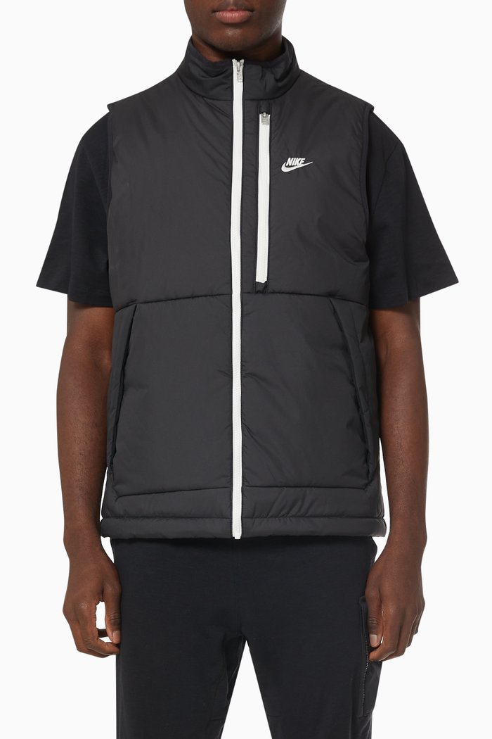 

Therma-FIT Legacy Hooded Gilet in Recycled Nylon, Black