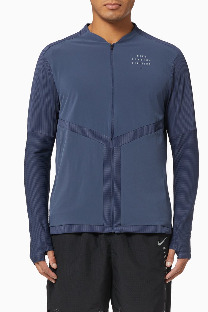 

Element Run Division Zip Sweatshirt in Recycled Polyester, Blue