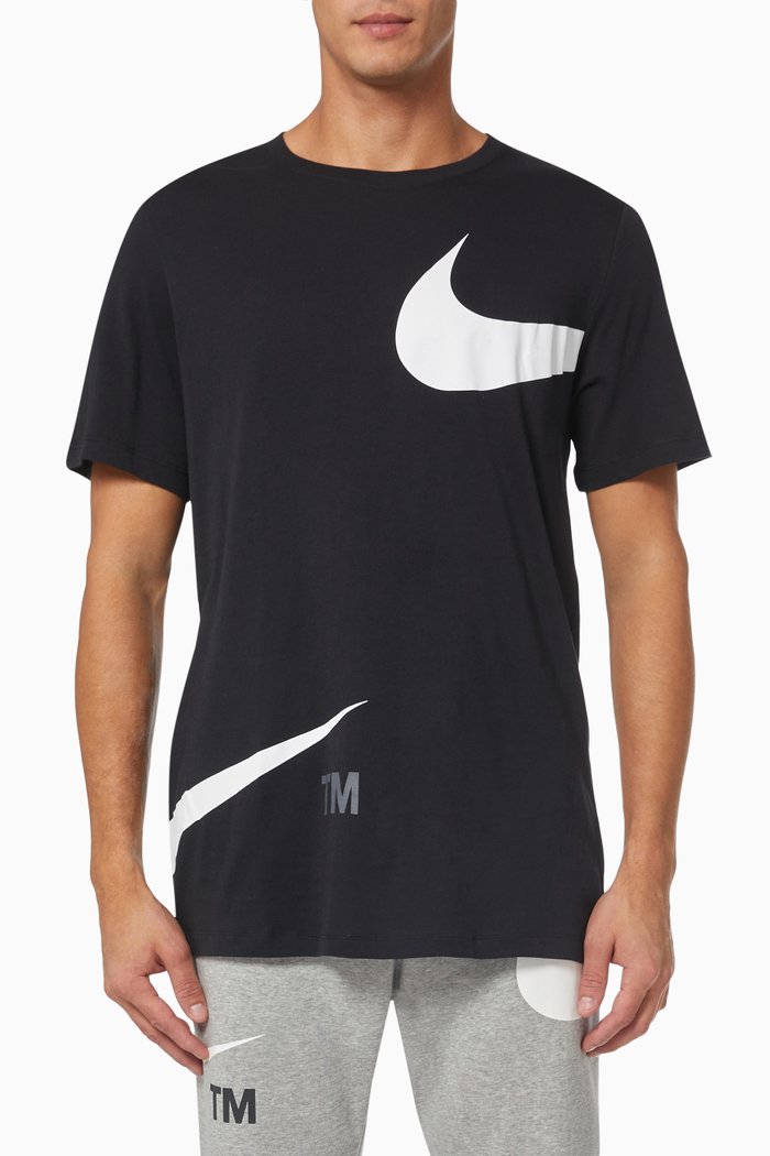 

Wrap Swoosh T-shirt in Cotton Jersey, Black