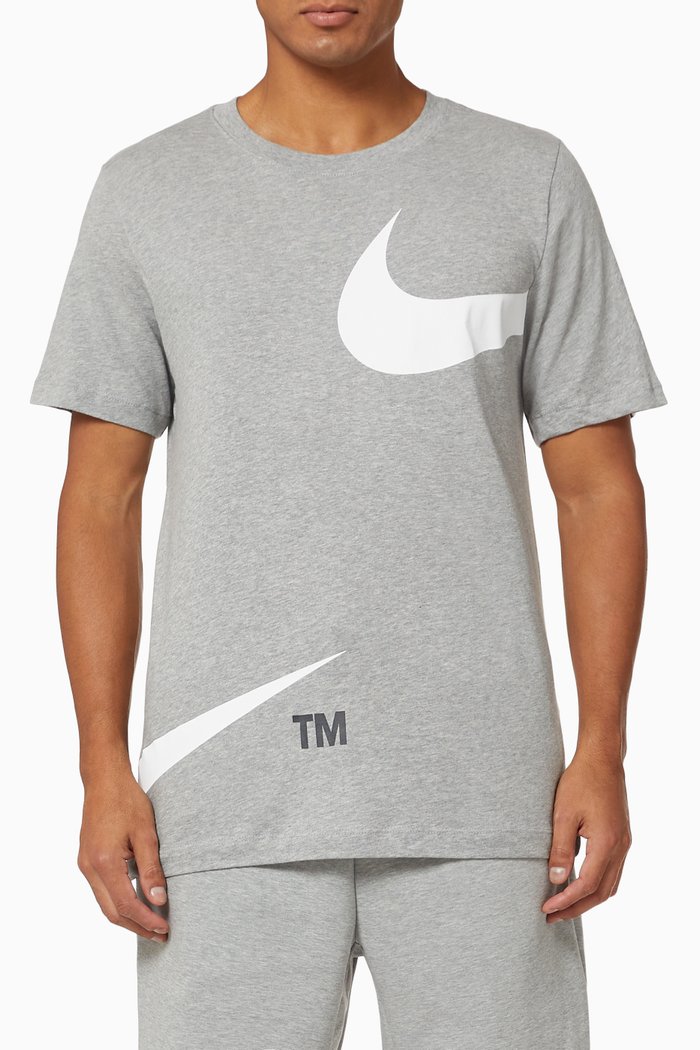 

Wrap Swoosh T-shirt in Cotton Jersey, Grey