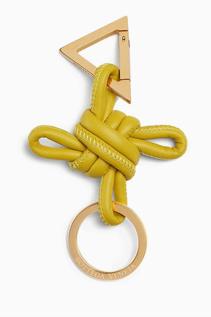 

Knotted Key Ring in Nappa, Yellow