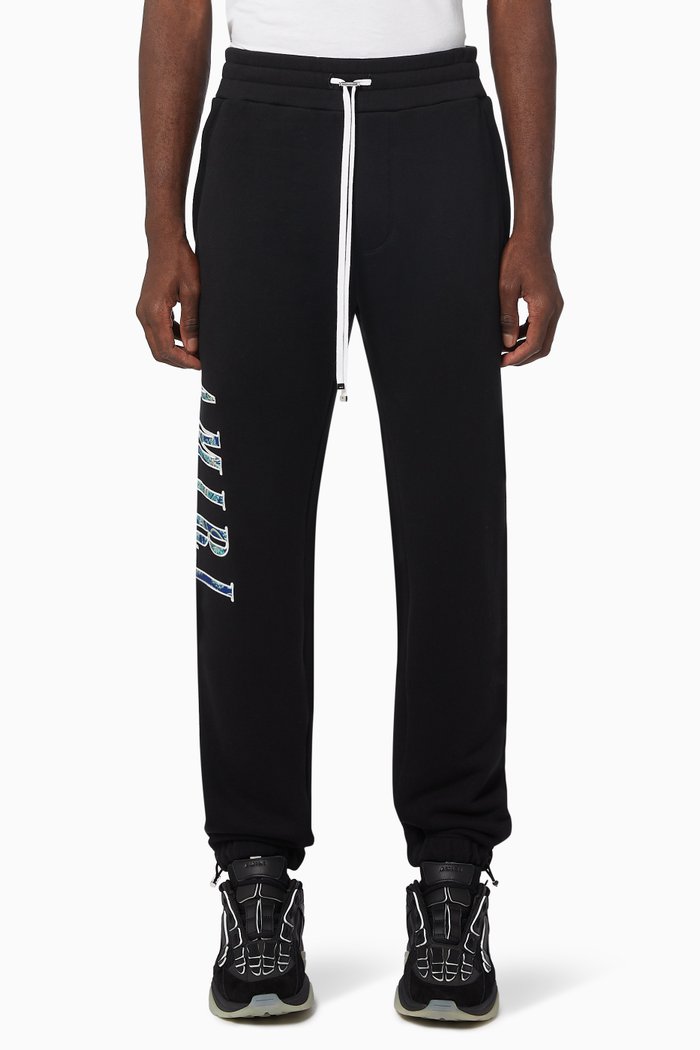 

Paisley Logo Sweatpants in Cotton Terry, Black