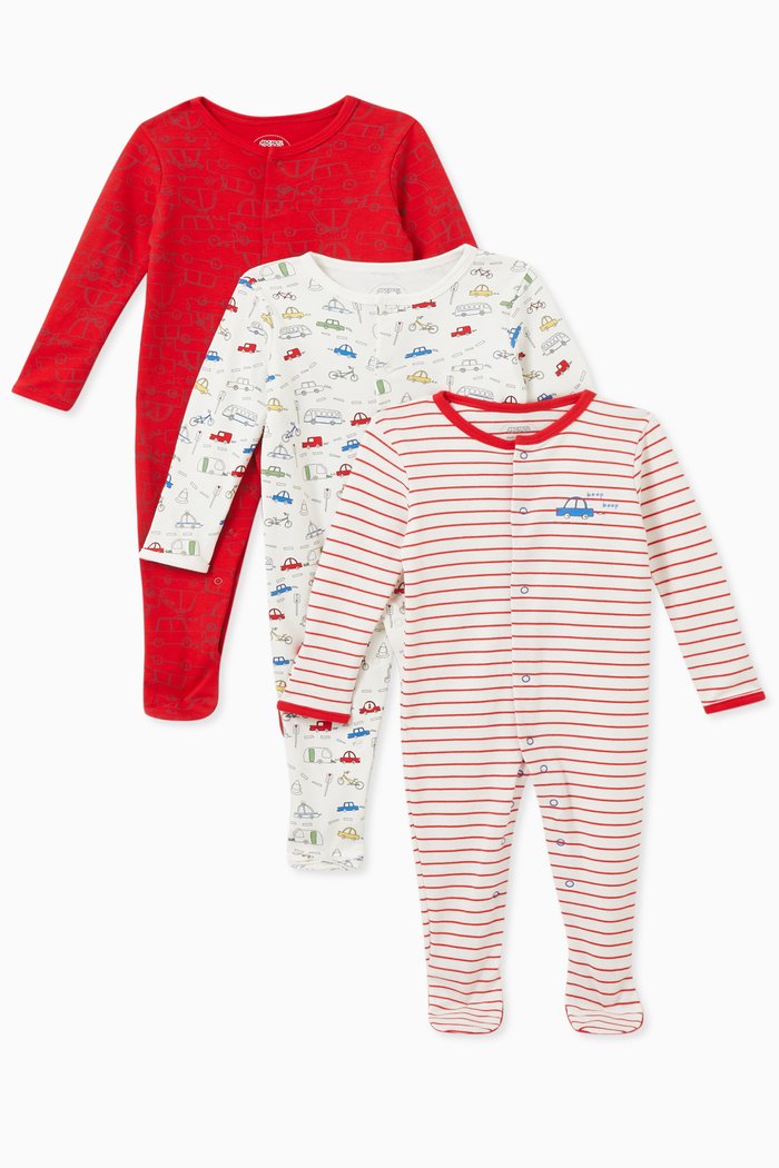 

Car Sleepsuits in Jersey, Set of 3, Multicolour