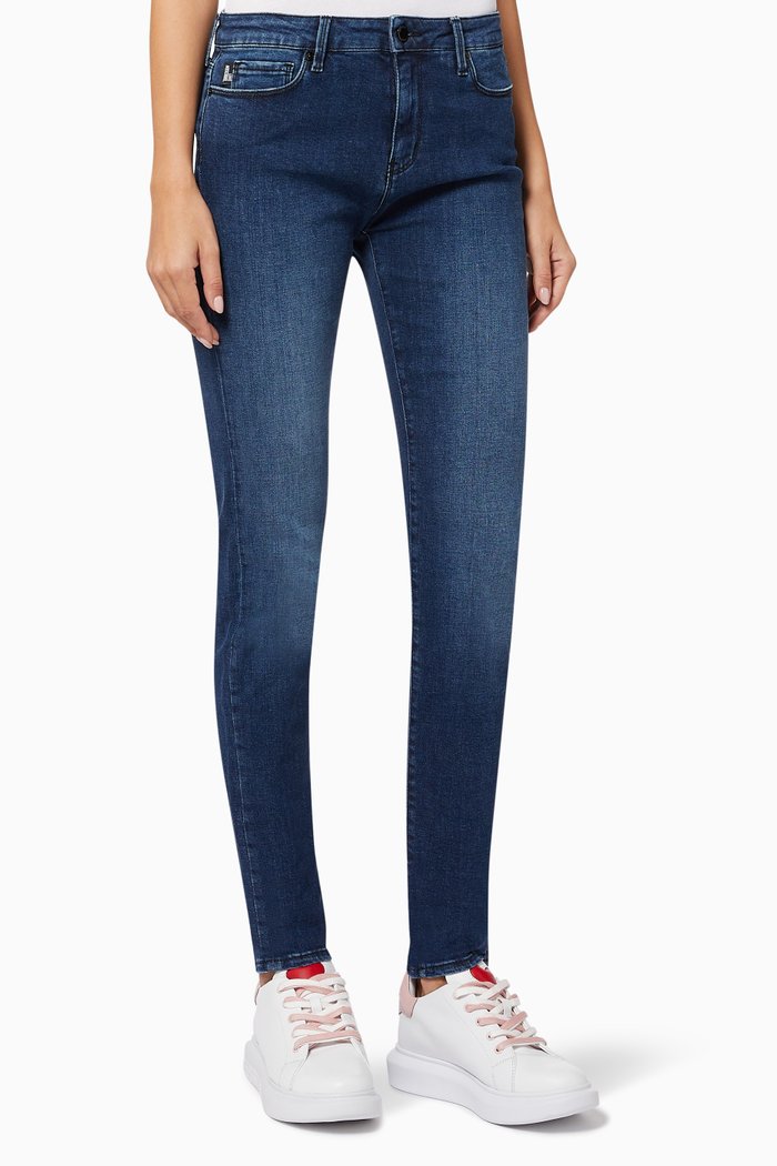 

Skinny Denim Jeans in Cotton, Blue