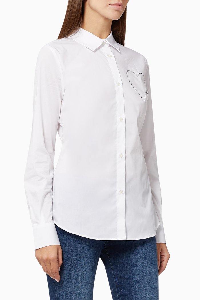 

Heart Logo Shirt in Cotton, White